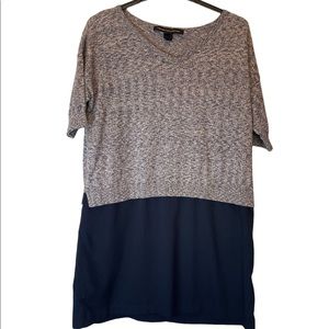 French Connection Color Block Gray and Blue Dress